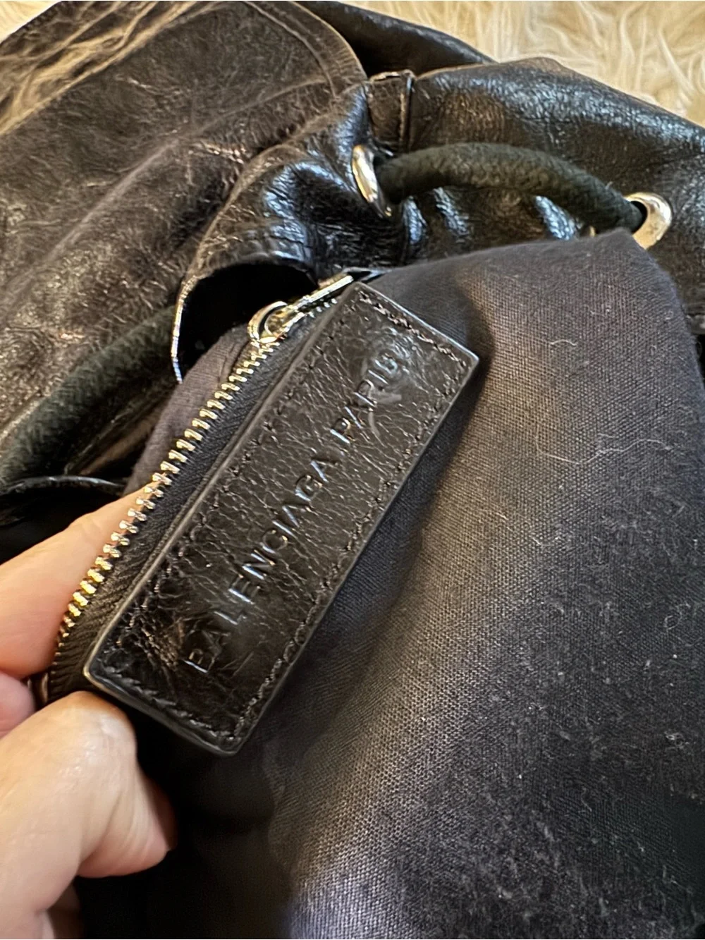 Balenciaga Black Leather Backpack
